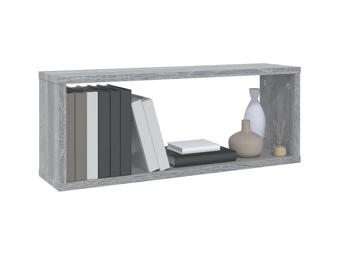 Étagères murales cube 4 pcs Sonoma gris 60x15x23 cm Bois