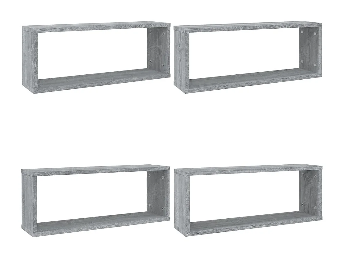 Étagères murales cube 4 pcs Sonoma gris 60x15x23 cm Bois