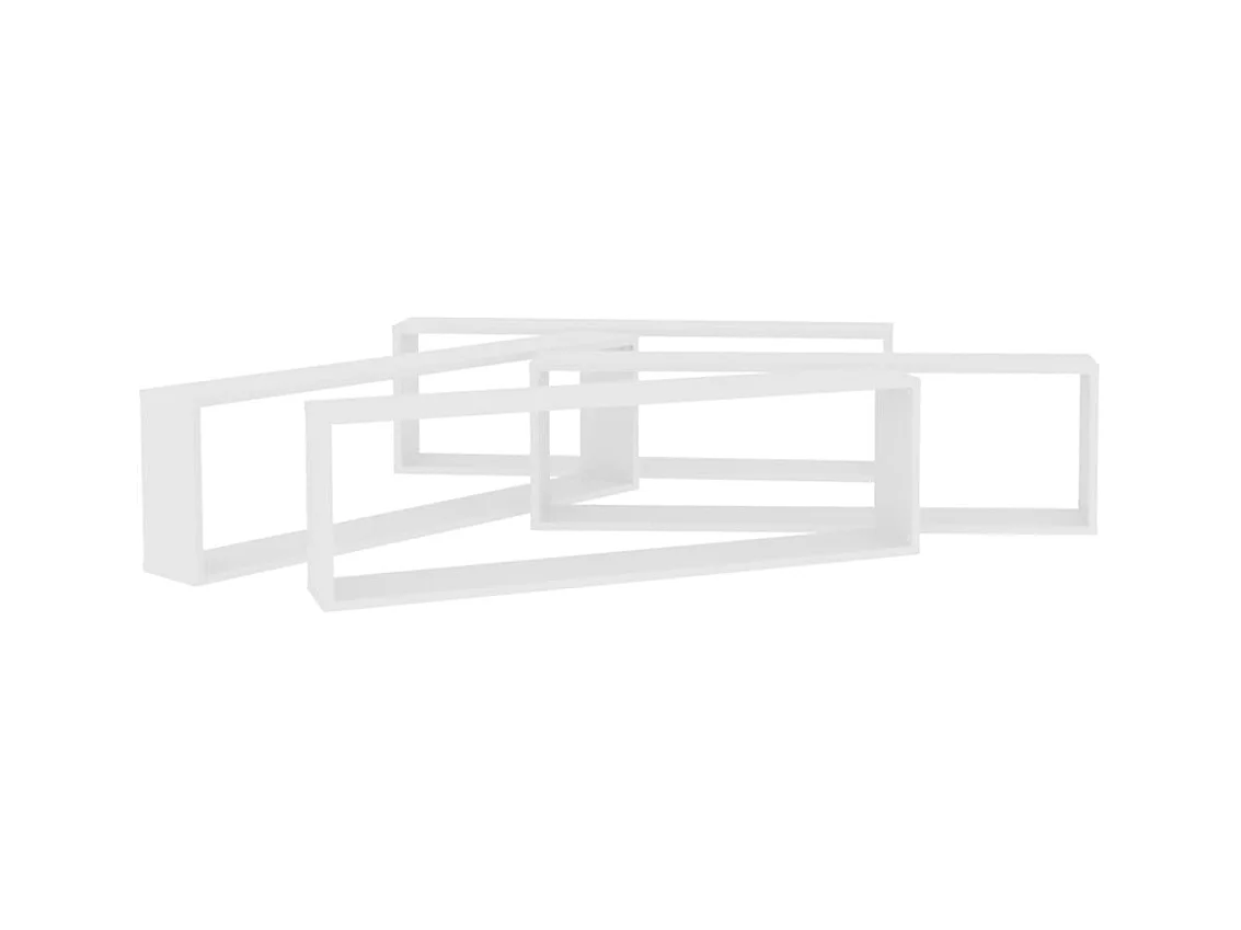 Mensole a cubo da parete 4 pezzi Bianco 100x15x30cm Legno ingegnerizzato