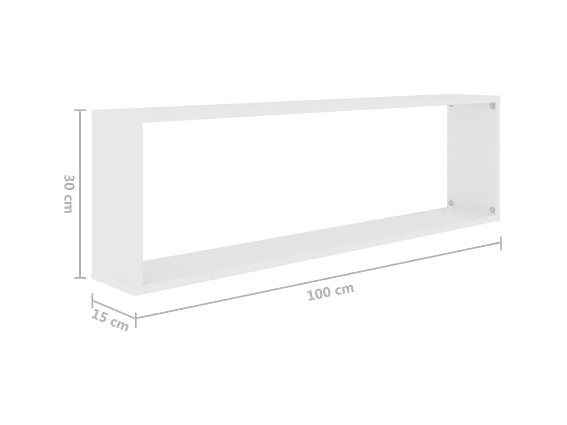 Mensole a cubo da parete 4 pezzi Bianco 100x15x30cm Legno ingegnerizzato
