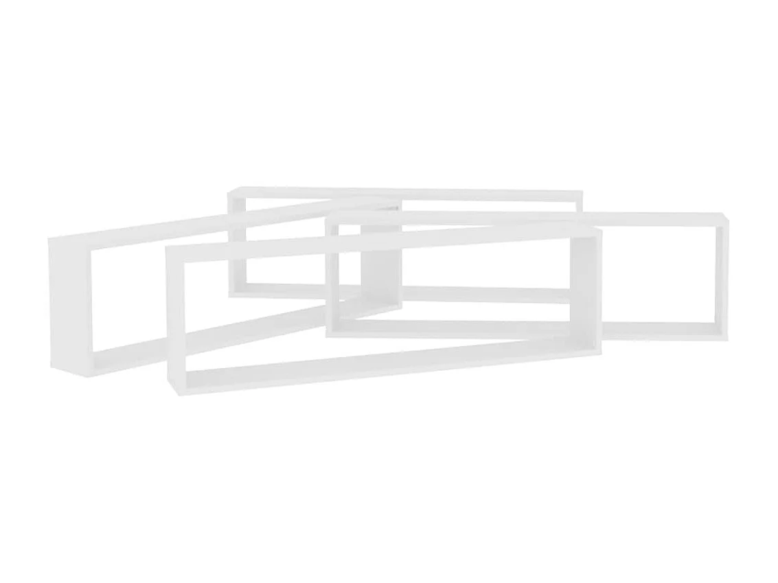 Étagères cube murales 4 pcs Blanc 100x15x30cm bois d'ingénierie