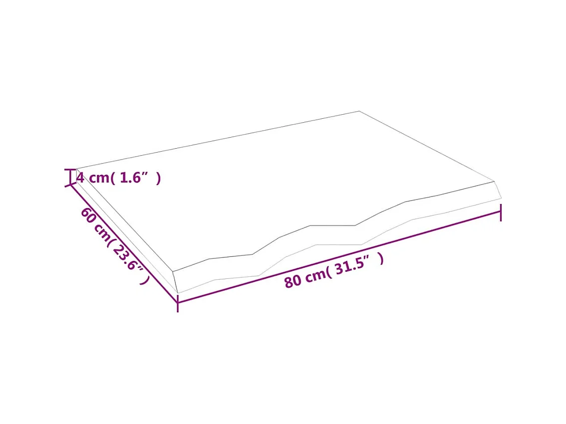 Étagère murale marron clair bois chêne massif traité