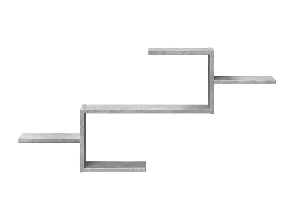 Betongrijze wandplank 104x15x49 cm bewerkt hout