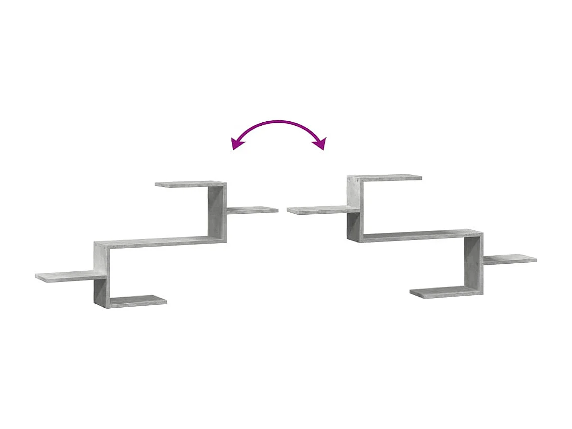 Estante de pared de hormigón gris 104x15x49 cm madera de ingeniería