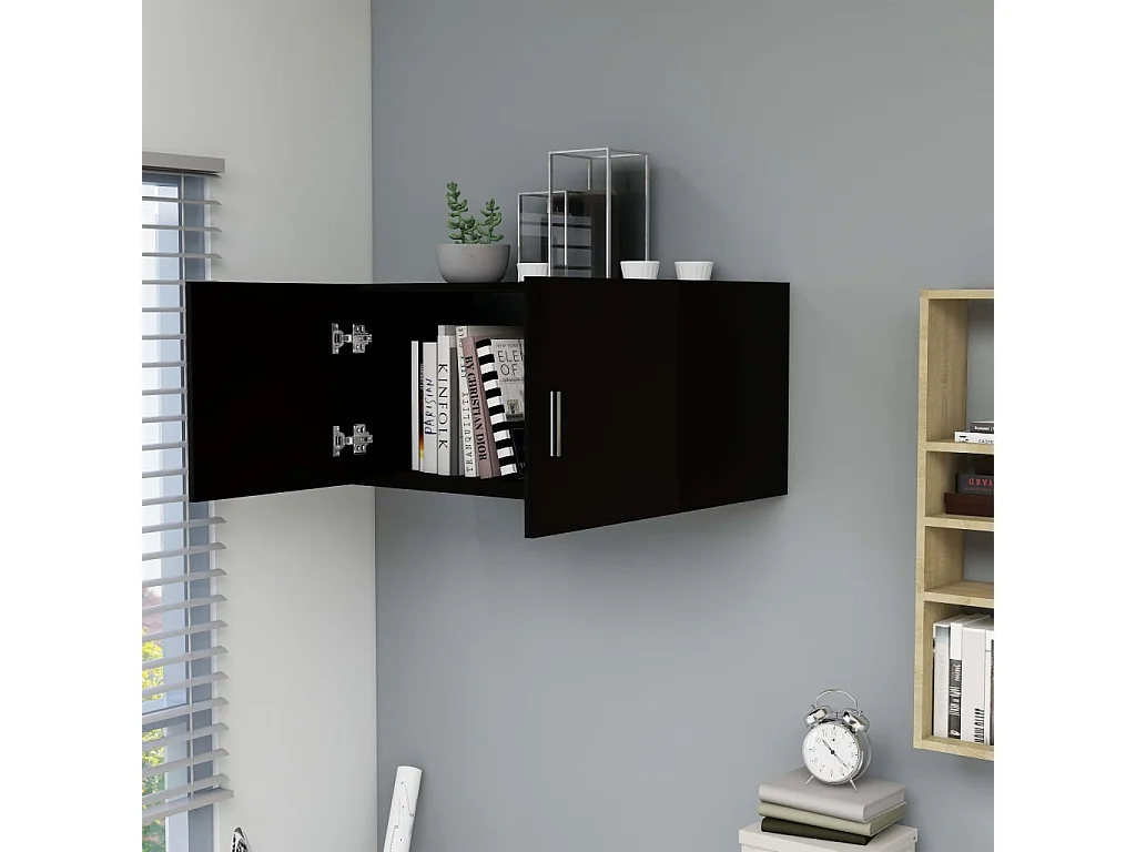Armoire murale Noir 80x39x40 cm Bois d'ingénierie