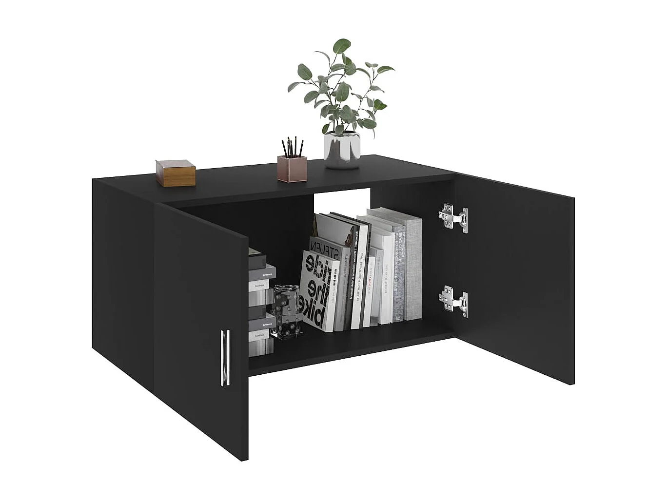 Armoire murale Noir 80x39x40 cm Bois d'ingénierie