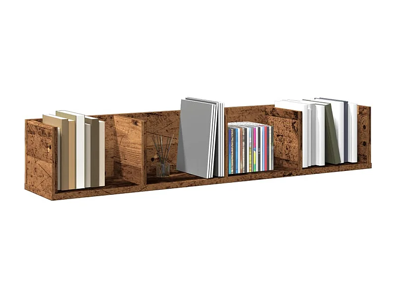 Étagère murale à CD vieux bois 100x18x18 cm bois d'ingénierie