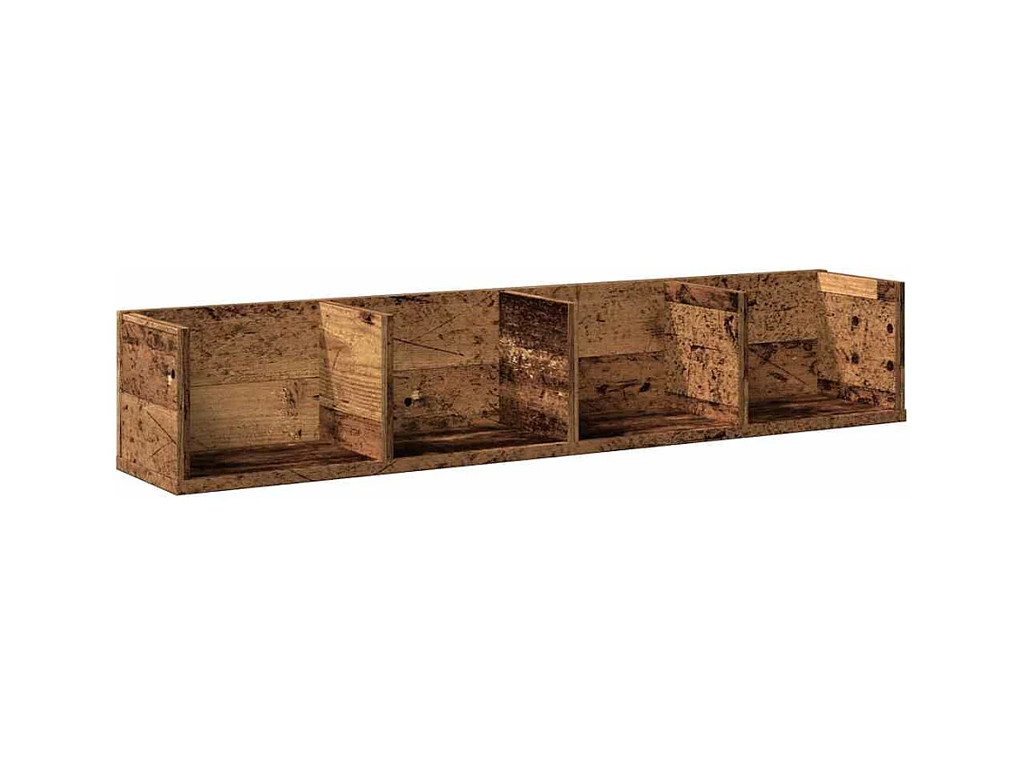 Étagère murale à CD vieux bois 100x18x18 cm bois d'ingénierie
