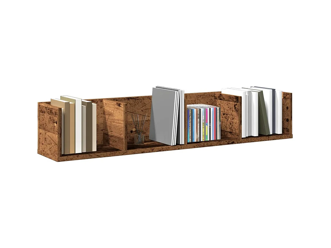 Étagère murale à CD vieux bois 100x18x18 cm bois d'ingénierie