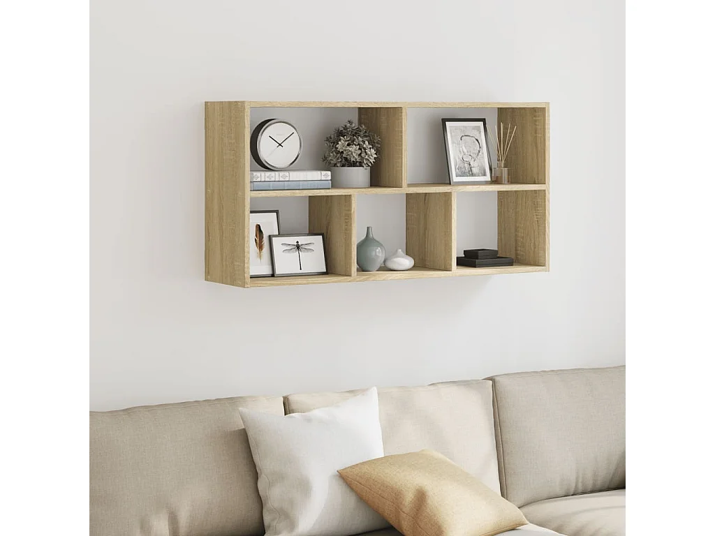 Estante de pared de roble Sonoma 100x25x50 cm madera de ingeniería