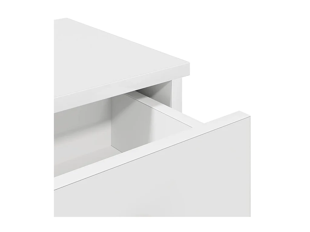 Mensola da parete con cassetti bianca 60x25x15 cm in legno ingegnerizzato