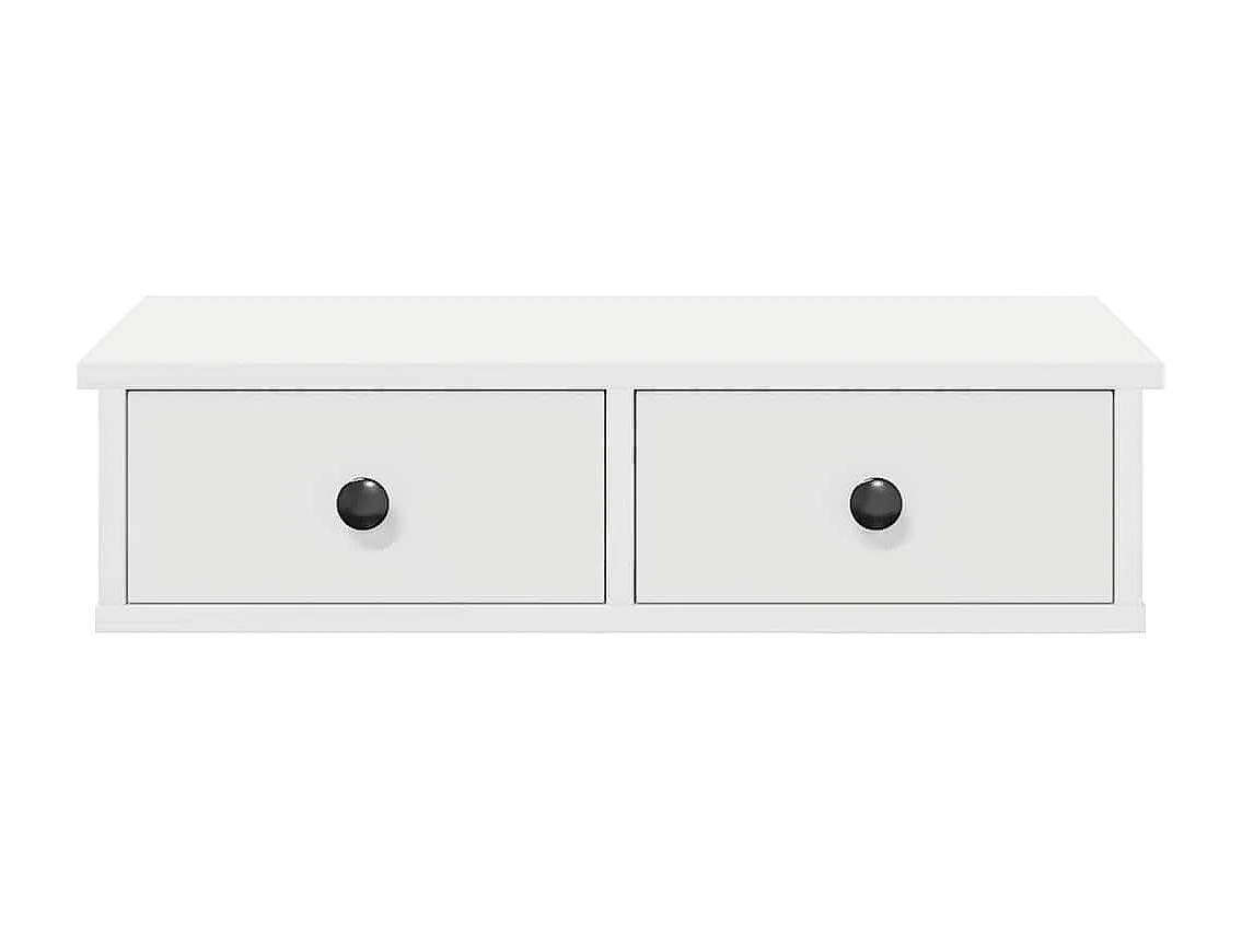 Wandregal mit Schubladen weiß 60x25x15 cm Holzwerkstoff