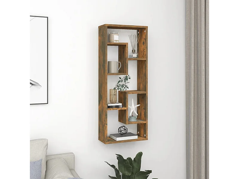 Wandplank Gerookt eikenhout 36x16x90 cm Technisch hout