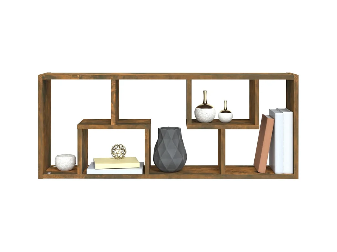 Étagère murale Chêne fumé 36x16x90 cm Bois d'ingénierie