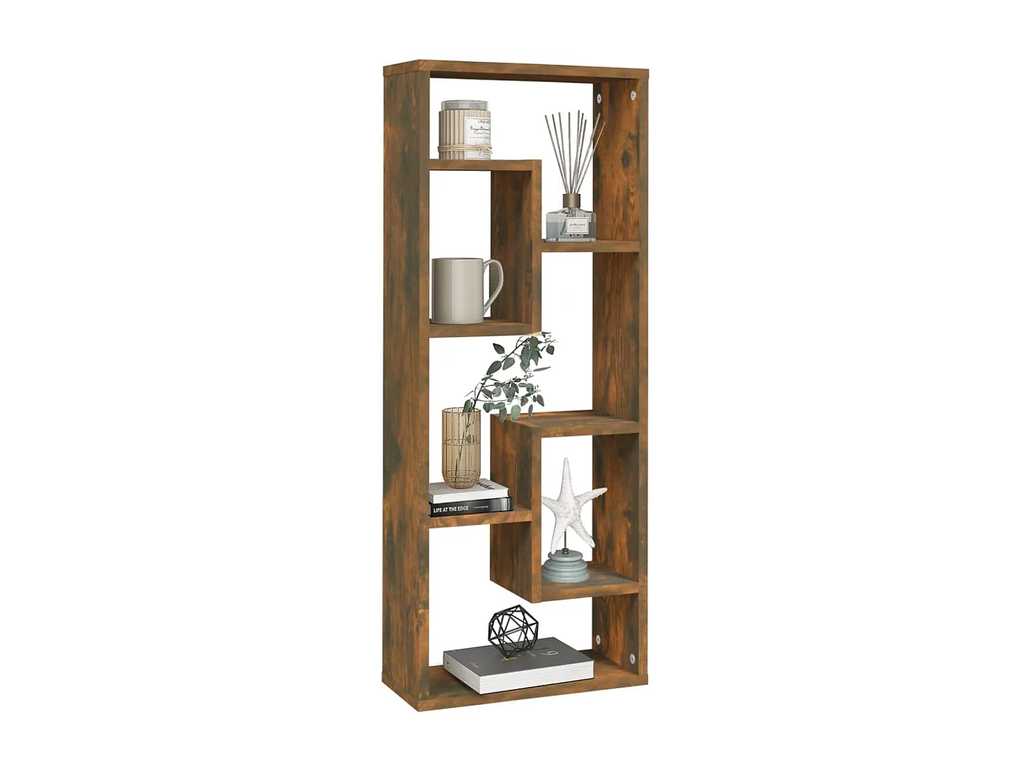 Étagère murale Chêne fumé 36x16x90 cm Bois d'ingénierie