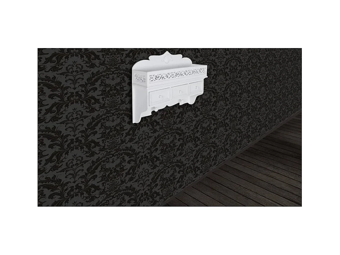 Mensola da parete con 3 cassetti e 2 ganci