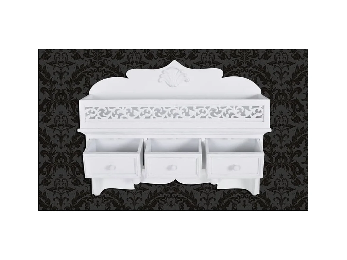 Mensola da parete con 3 cassetti e 2 ganci