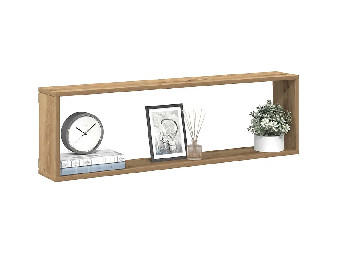 Wandkubusplanken 4 stuks handgemaakt eiken 100x15x30 cm