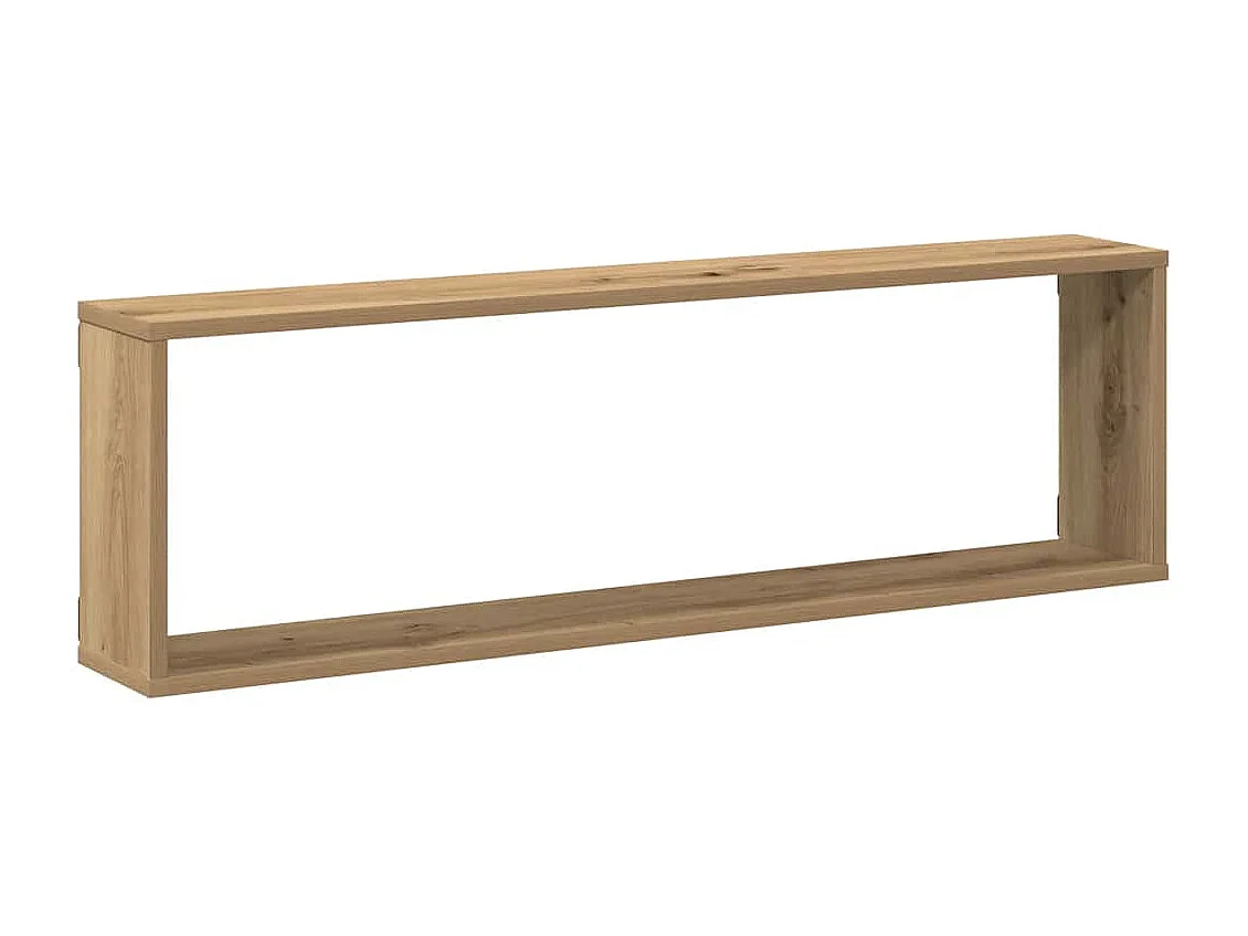 Estantería de pared 4 cubos artesanales roble 100x15x30 cm