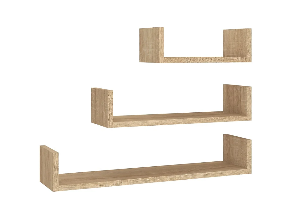 Mensole da parete in 3 pezzi Sonoma Oak Legno ingegnerizzato