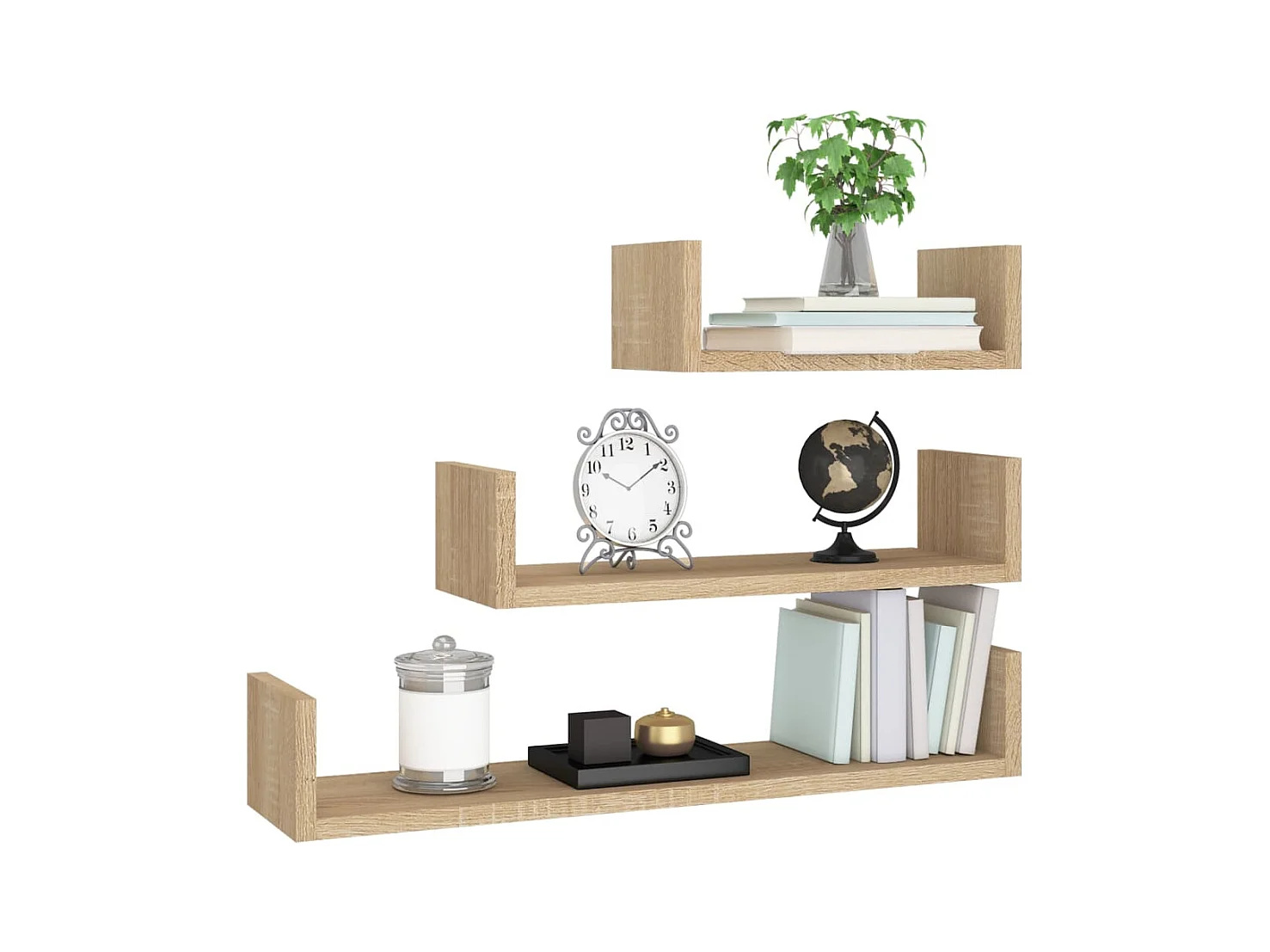 Mensole da parete in 3 pezzi Sonoma Oak Legno ingegnerizzato