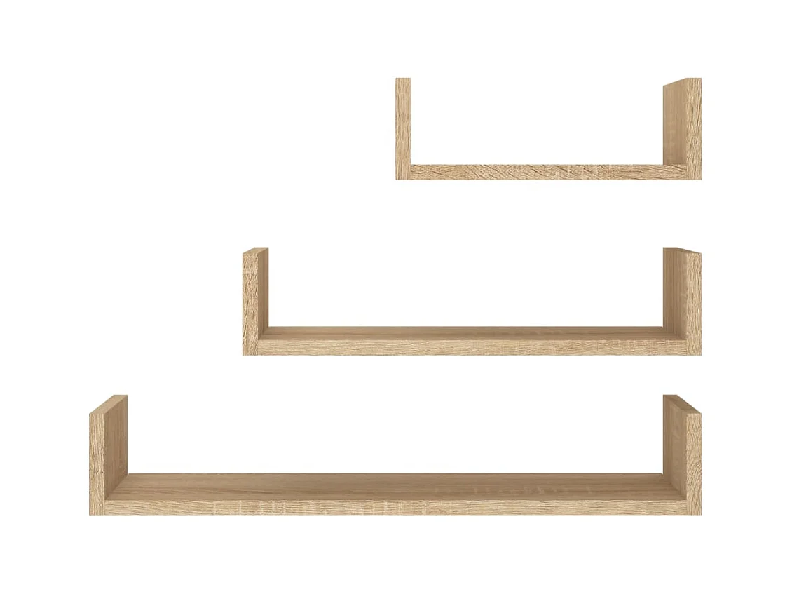 Mensole da parete in 3 pezzi Sonoma Oak Legno ingegnerizzato