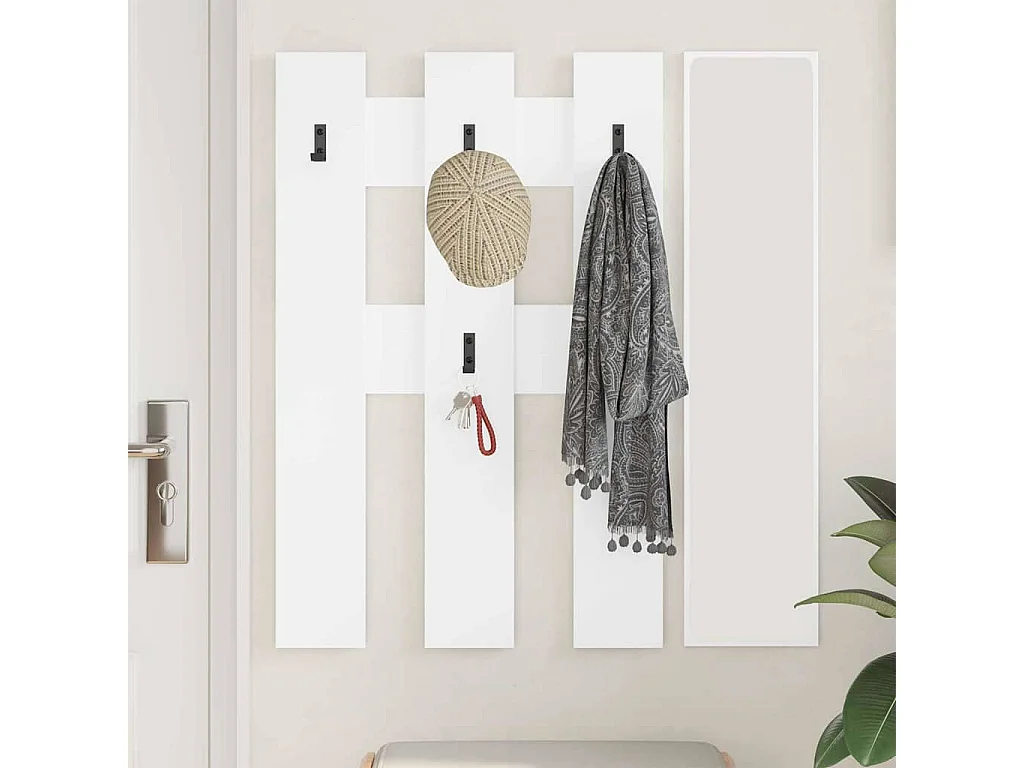 Porte-manteau mural Blanc 65 x 3 x 100 cm Bois d'ingénierie