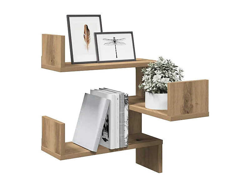 Étagère d'angle murale chêne artisanal 40x40x49,5 cm