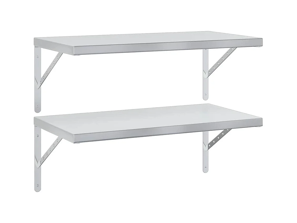 Étagères murales 2 pcs 75x40 cm argenté acier inoxydable