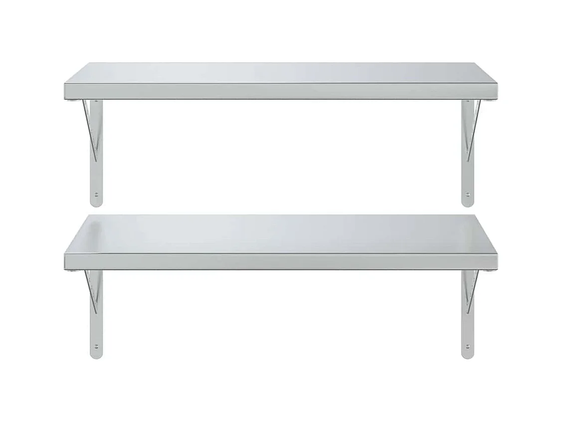Étagères murales 2 pcs 75x40 cm argenté acier inoxydable
