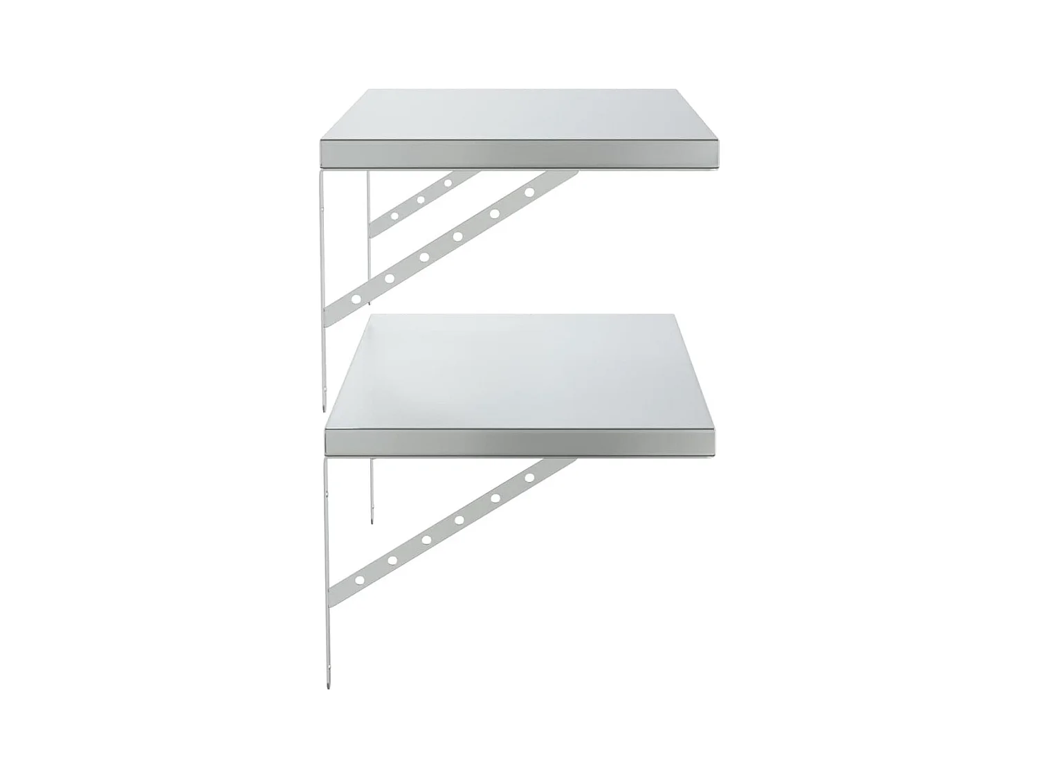 Étagères murales 2 pcs 75x40 cm argenté acier inoxydable