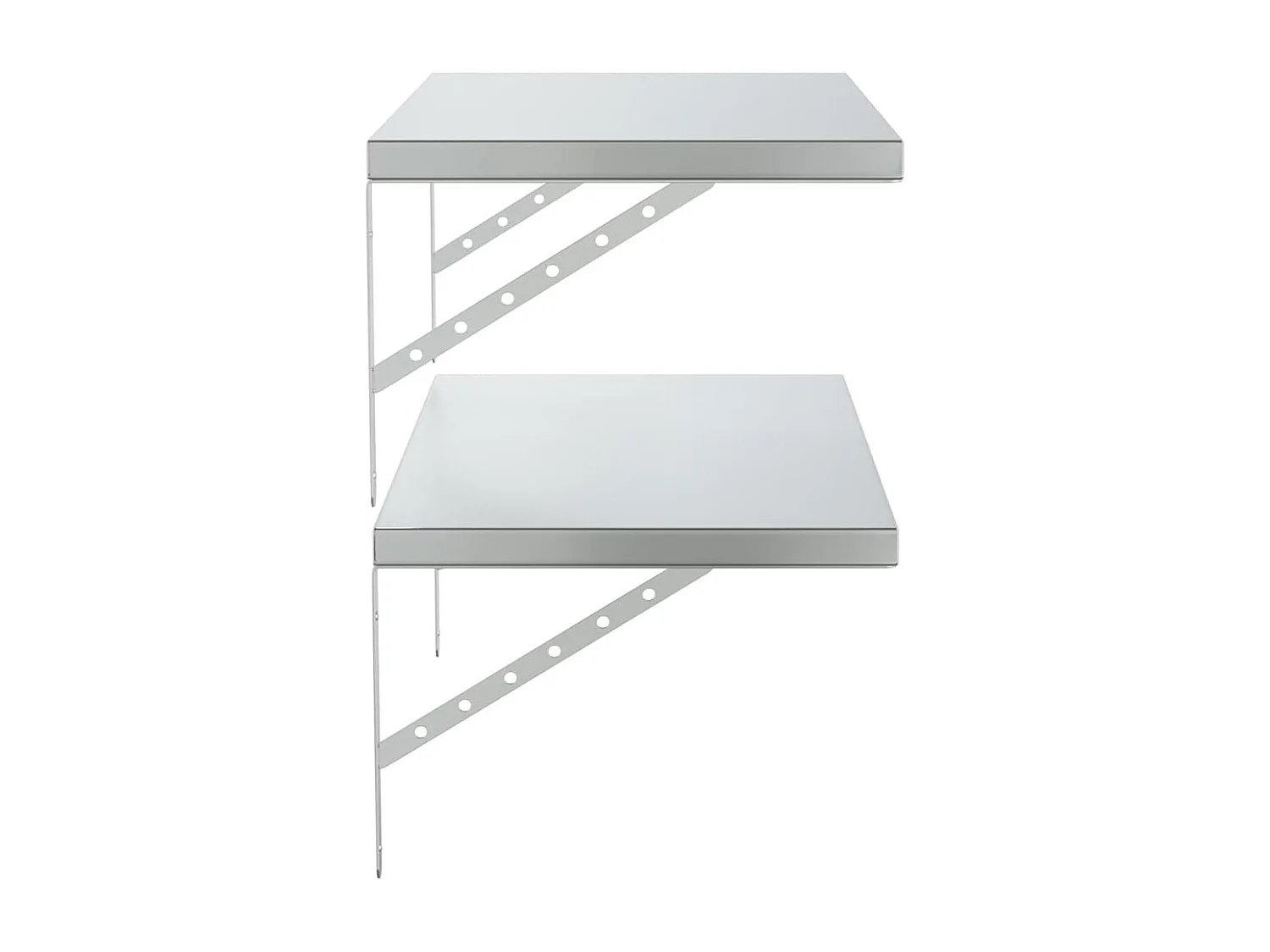 Étagères murales 2 pcs 75x40 cm argenté acier inoxydable