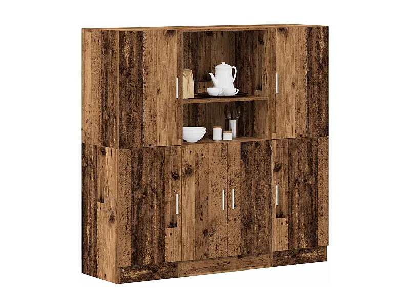 Ensemble d'armoires de cuisine 3 pcs vieux bois