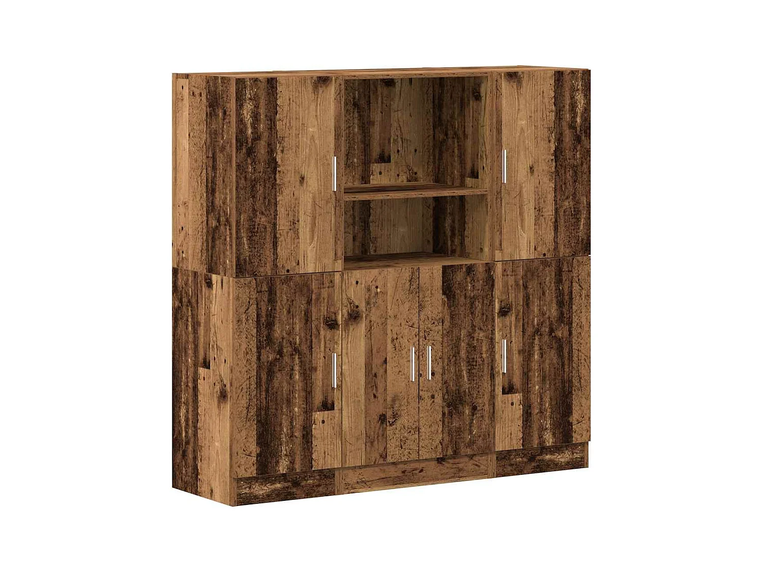 3-teiliges Küchenschrank-Set Altholz