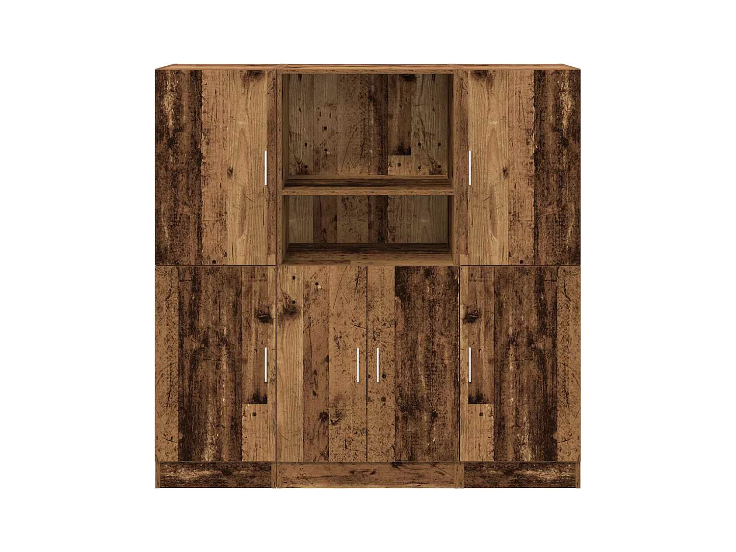 3-teiliges Küchenschrank-Set Altholz