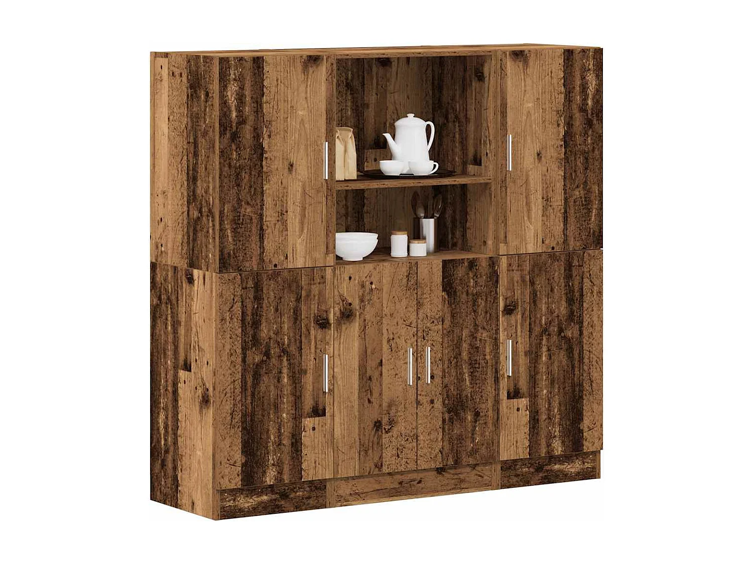 Ensemble d'armoires de cuisine 3 pcs vieux bois