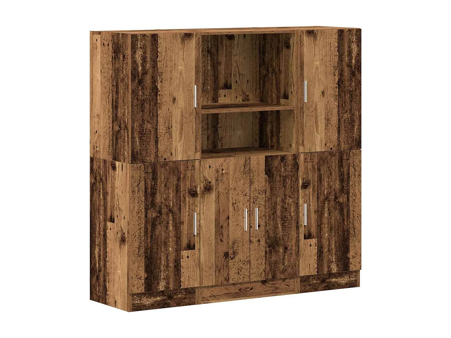 Ensemble d'armoires de cuisine 3 pcs vieux bois