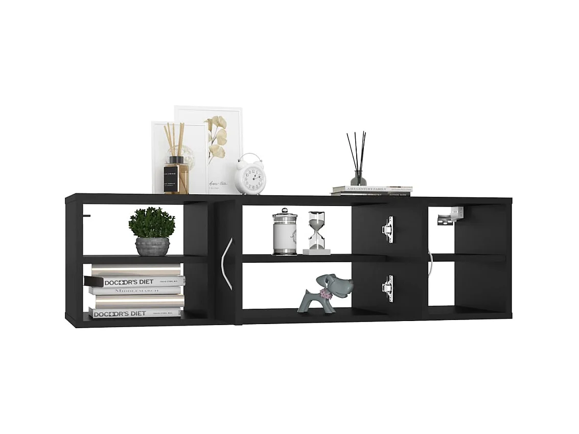 Mensola da parete nera 102x30x29 cm in legno ingegnerizzato