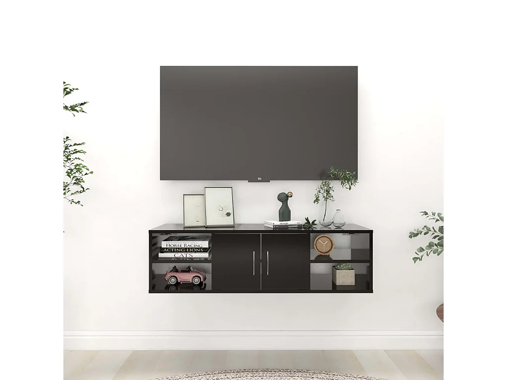 Étagère murale Noir 102x30x29 cm Bois d’ingénierie