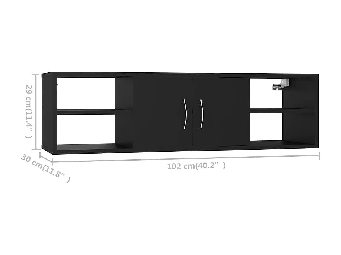 Étagère murale Noir 102x30x29 cm Bois d’ingénierie