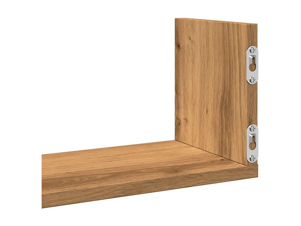 Estantes de pared de 3 piezas, roble hecho a mano, madera de ingeniería