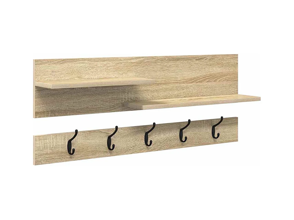 Porte-manteau mural avec étagère avec stockage Chêne sonoma 90 x 15 x 36 cm