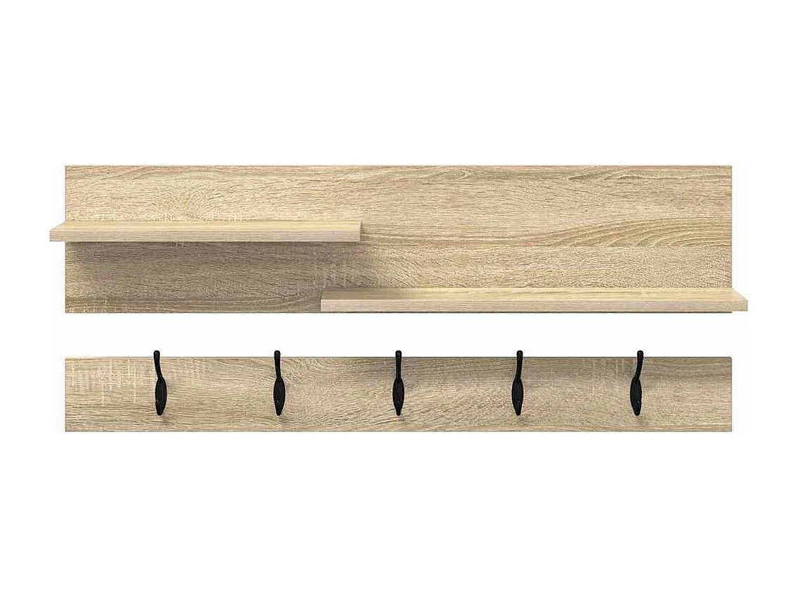 Porte-manteau mural avec étagère avec stockage Chêne sonoma 90 x 15 x 36 cm