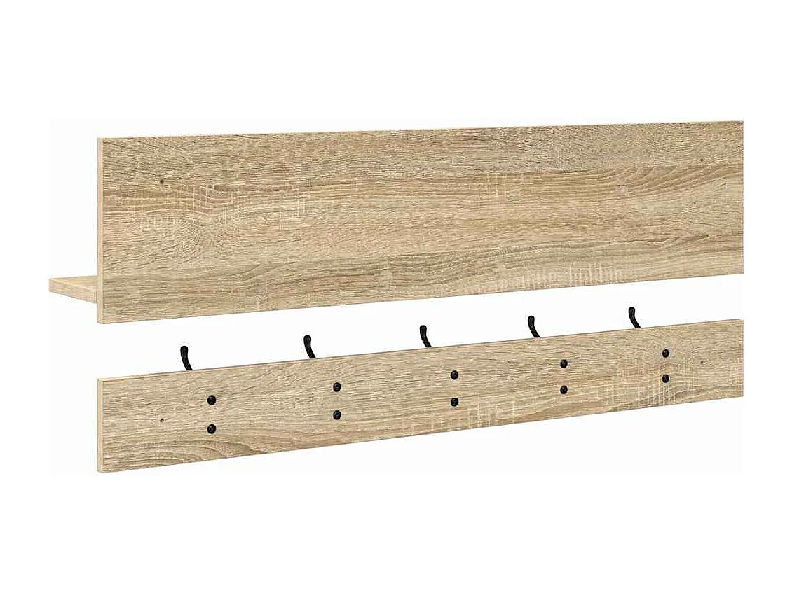 Porte-manteau mural avec étagère avec stockage Chêne sonoma 90 x 15 x 36 cm