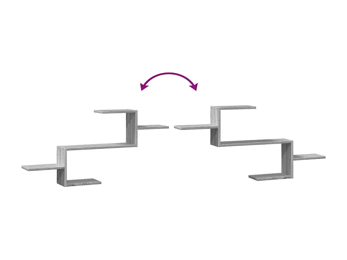 Sonoma wandplank grijs 104x15x49 cm bewerkt hout