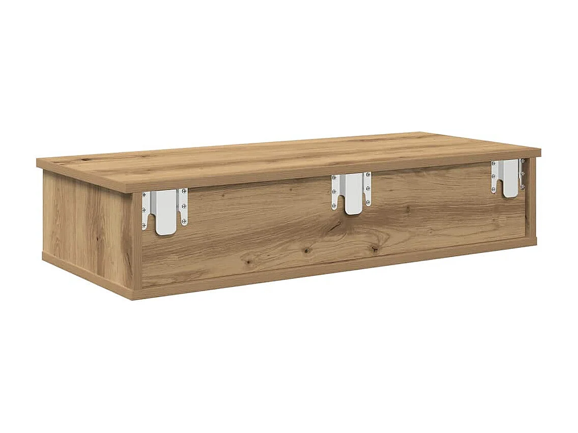 Étagère murale avec tiroirs chêne artisanal bois d'ingénierie