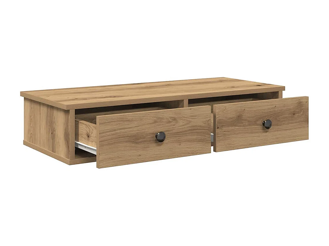 Étagère murale avec tiroirs chêne artisanal bois d'ingénierie