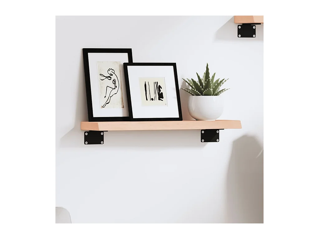 Wandplank 40x10x2 cm onbehandeld massief eikenhout