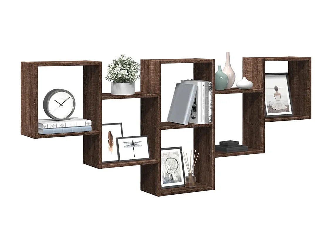 Mensola da parete in rovere marrone 159x18x66 cm in legno ingegnerizzato