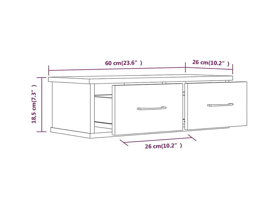Pensile Rovere marrone 60x26x18,5 cm Legno composito